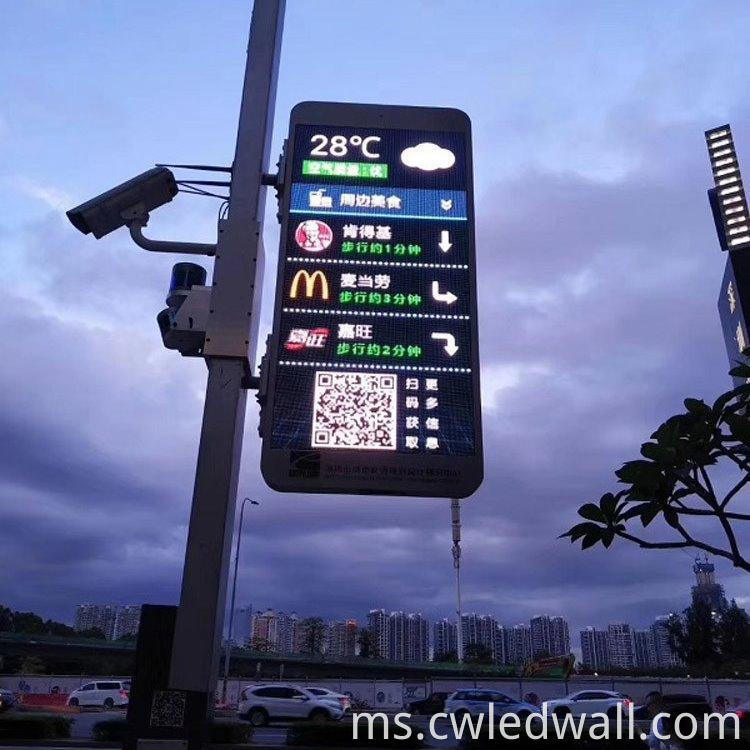 Outdoor Led Wall Billboards P4 Pole Display Panel